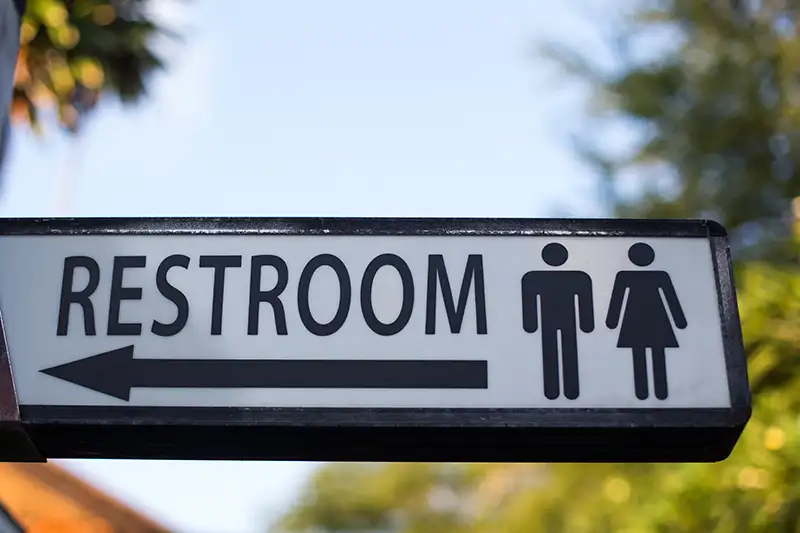 People seeing a restroom sign a lot due to urinary incontinence.