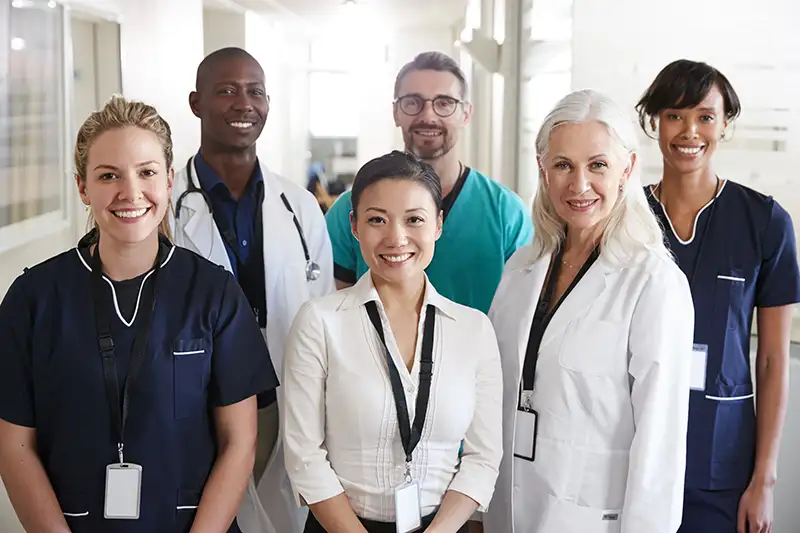 Medical staff smiling for a photo