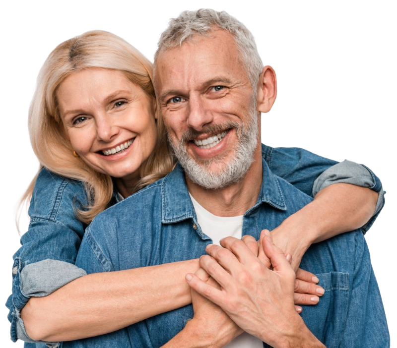 A happy couple no longer dealing with bladder or bowel issues.